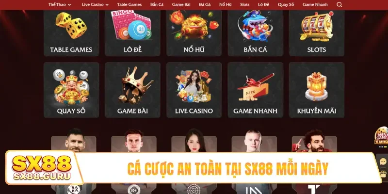 Cá cược an toàn tại SX88 mỗi ngày