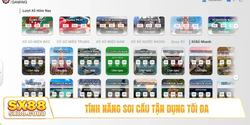 Tính năng soi cầu tận dụng tối đa
